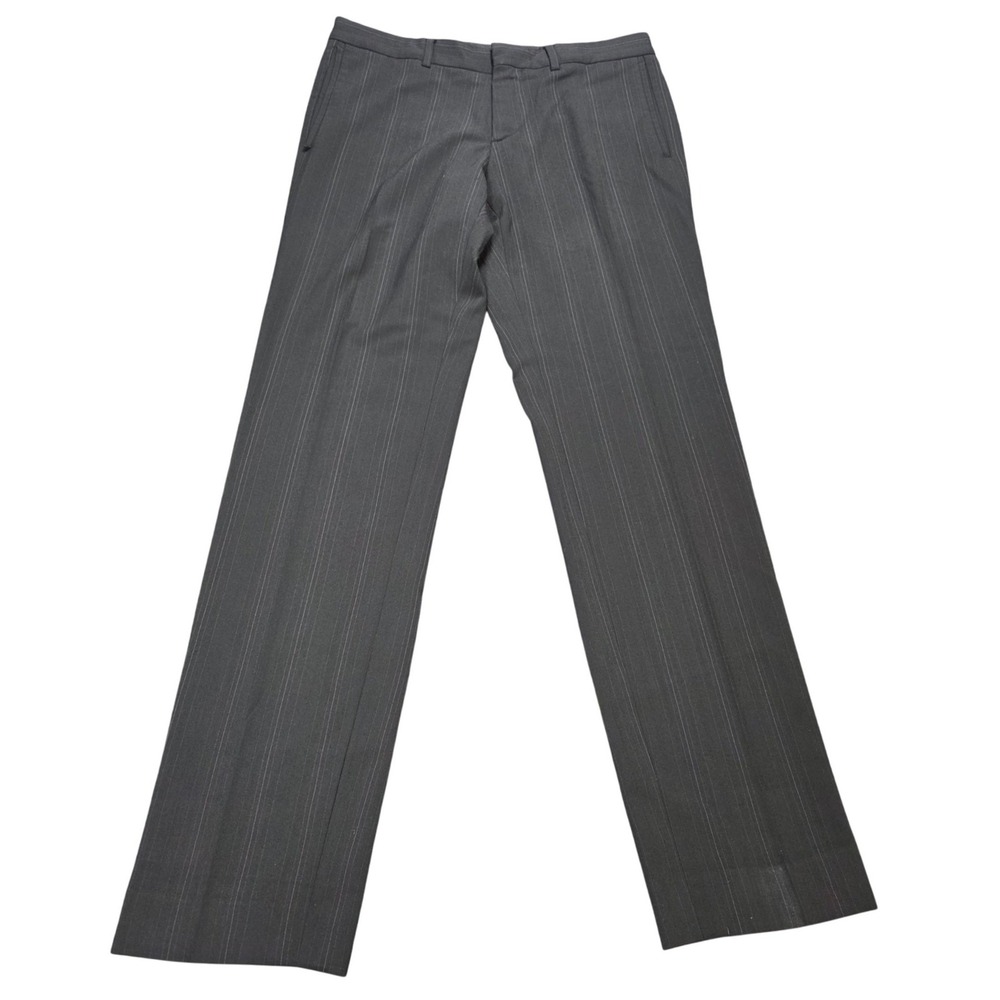 Zara Man Pinstripe‎ Straight Leg Dress Pants Men's Size 32 Charcoal Black